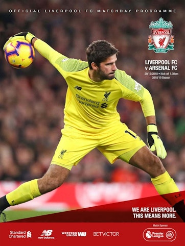 Liverpool FC Programmes - vs Arsenal 23/24 Subscriptions