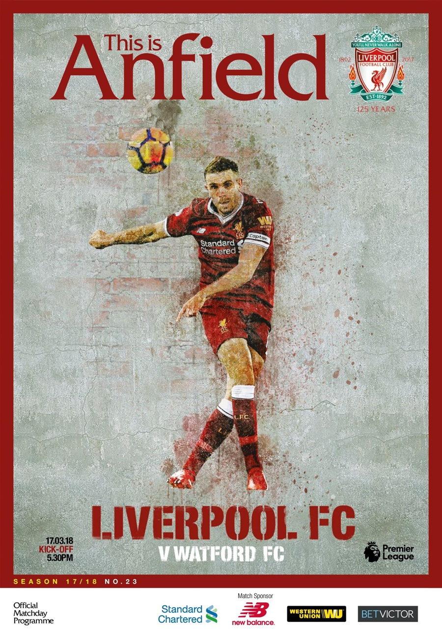 Liverpool FC Programmes - vs Watford 17/18 Back Issue